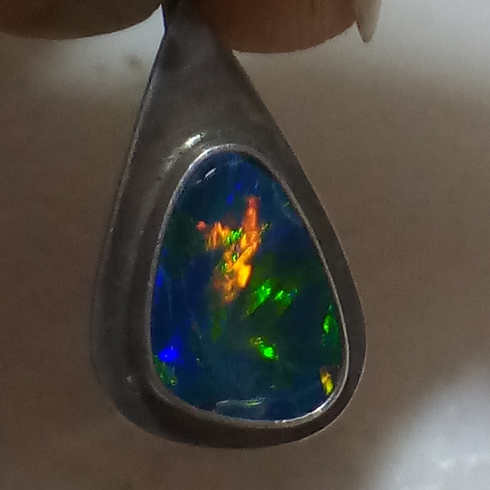Elegant Multicolor Opal Pendant